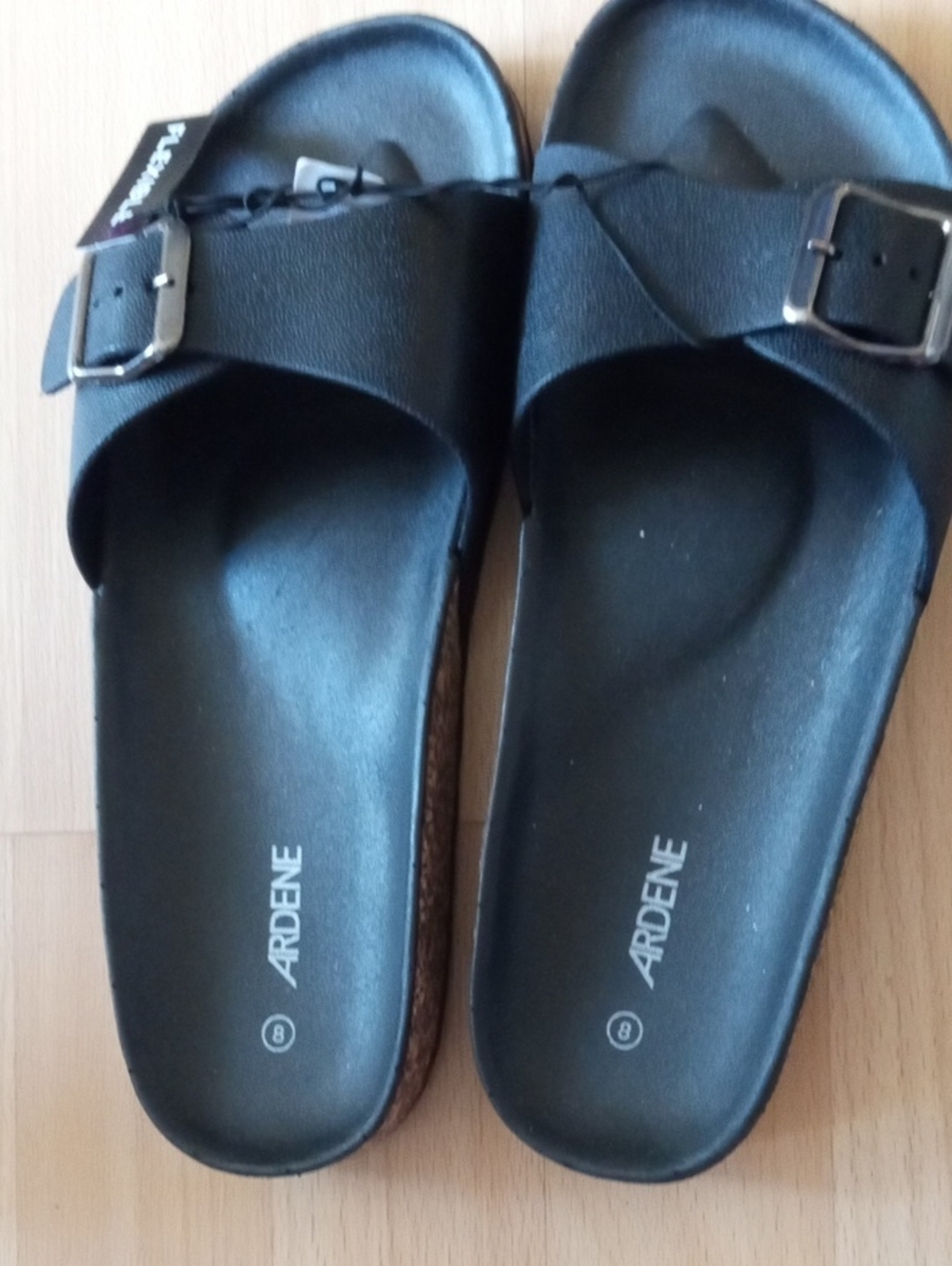 $3>>>Ardene Black Buckle Slide Sandals
